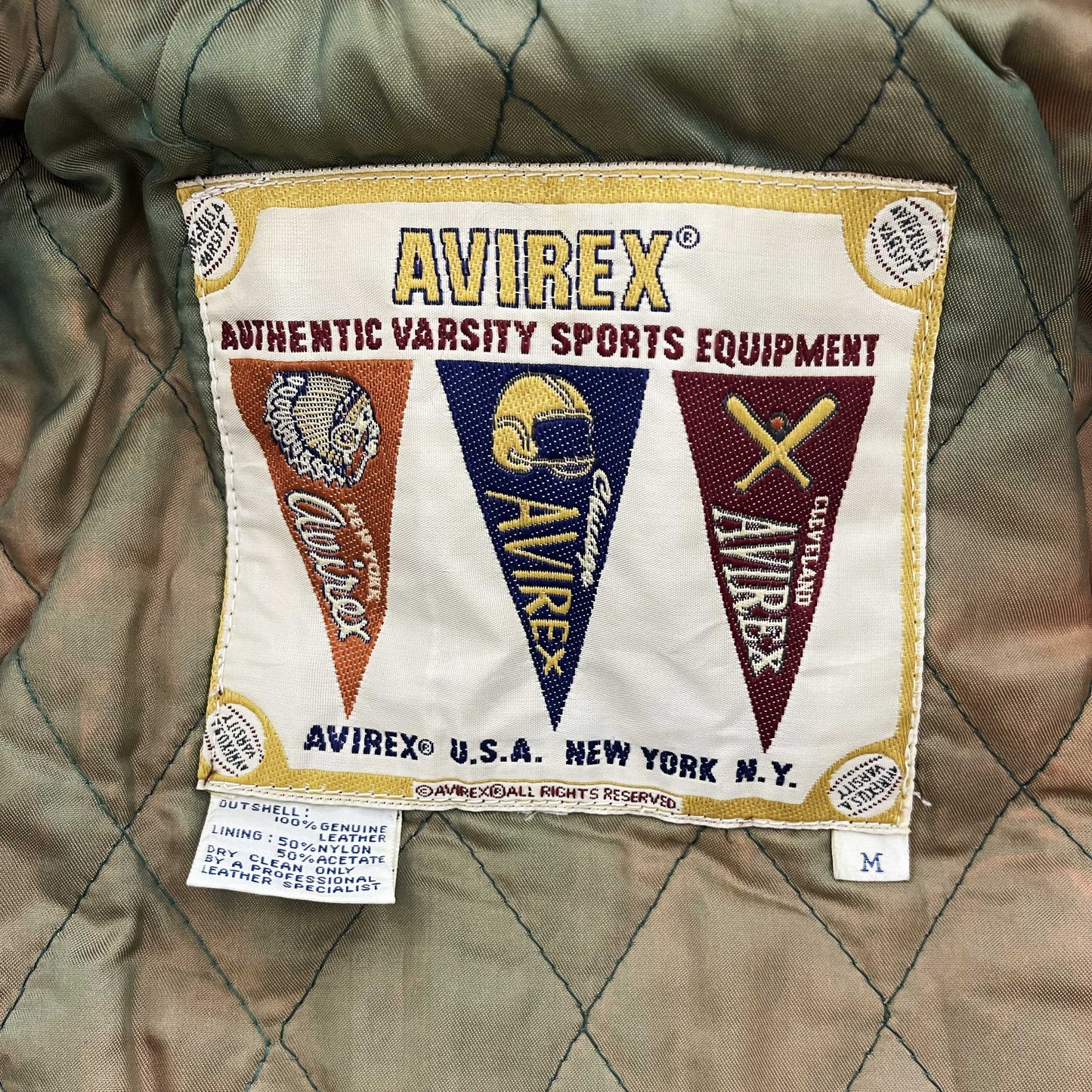 Avirex Wildbears Leather Varsity Jacket - M