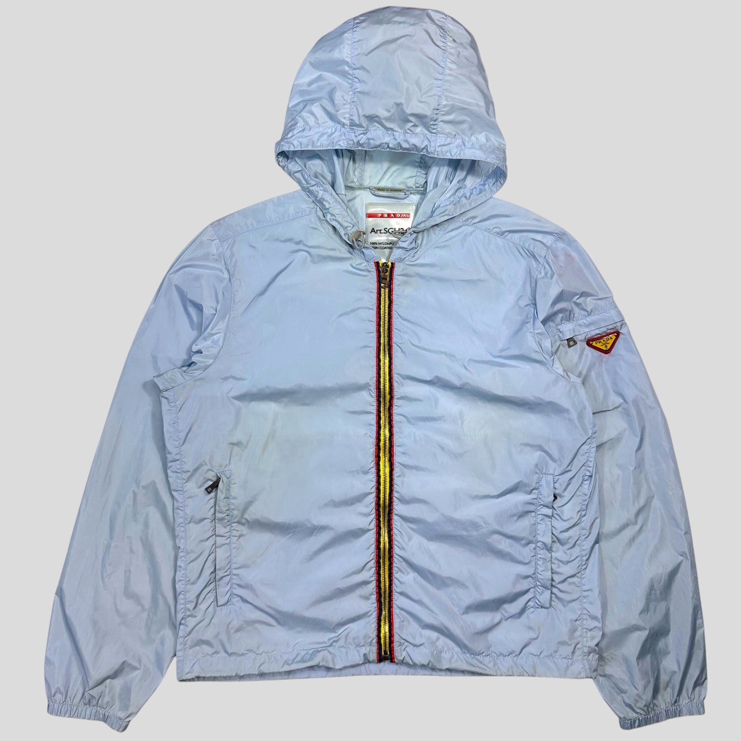 Prada Milano 2010 Baby Blue Contrast Plaque Logo Windbreaker - L | Default Title, Multicoloured
