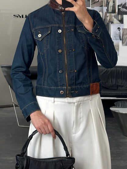 Hollywood Trading Company HTC 2000s “Night Flyer” Moto Denim Jacket - S