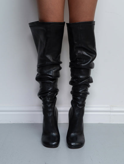 BURBERRY KNEE HIGH BOOTS (EU 38) | DEFAULT TITLE, Black
