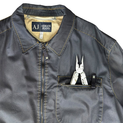 Armani Jeans 00’s Contrast Stitch Cropped Jacket L | Large, Black