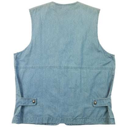 Vintage 2000s Burberry Denim Gilet Cargo Vest Size XS | XS, Blue
