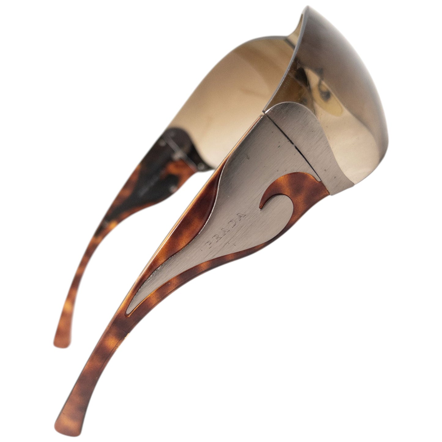 Vintage 2000s Prada Tortoise Shell Swirl Sunglasses | O/S, Brown