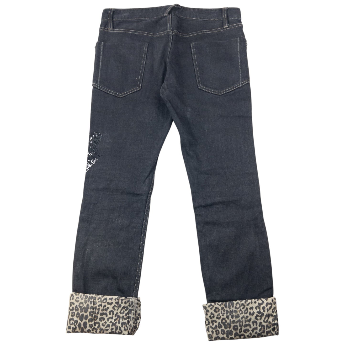 Vintage 2000s PPFM Roll Cuff Diamonte Denim Jeans Size W32 | W32, Black