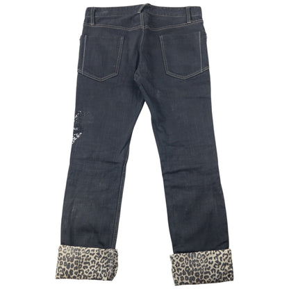Vintage 2000s PPFM Roll Cuff Diamonte Denim Jeans Size W32 | W32, Black