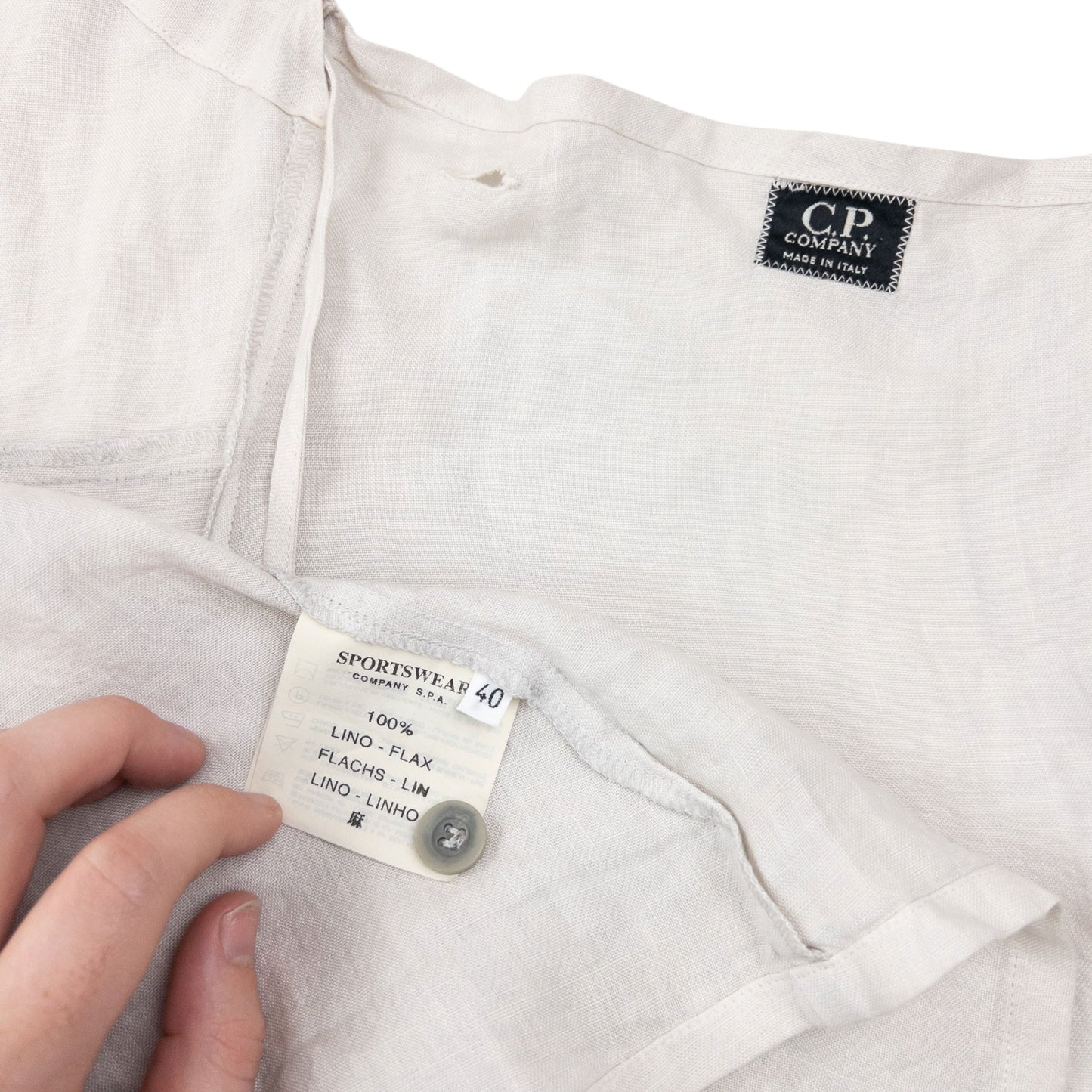 Vintage 1999 CP Company Tie-Back Linen Dress Womens Size M | Medium, Grey