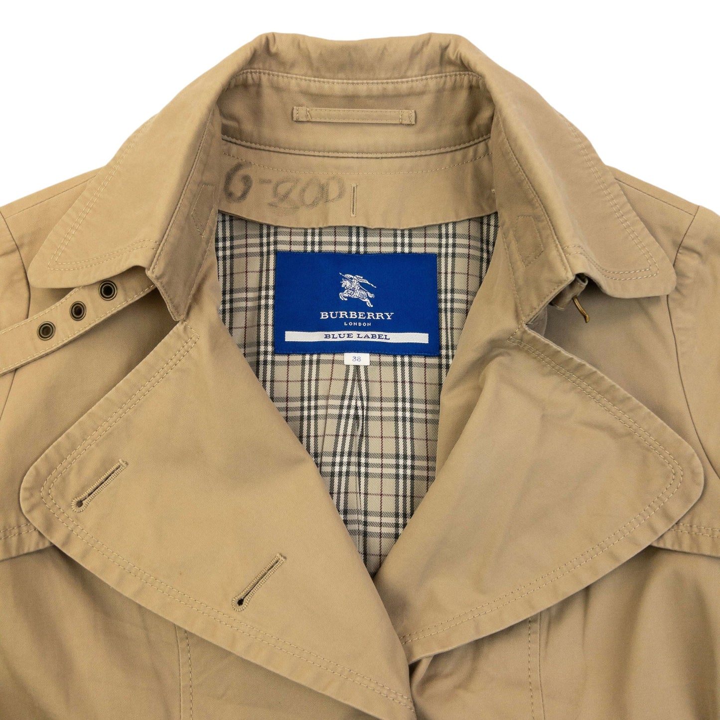 Vintage 2000s Burberry Blue Label Nova Check Lined Trench Jacket Womens Size S | Small, Beige