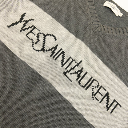 Vintage 2000s YSL Yves Saint Laurent Knit Jumper Size M | Medium, Grey