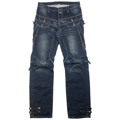 Vintage PPFM Multi Zip Denim Jeans Size W35