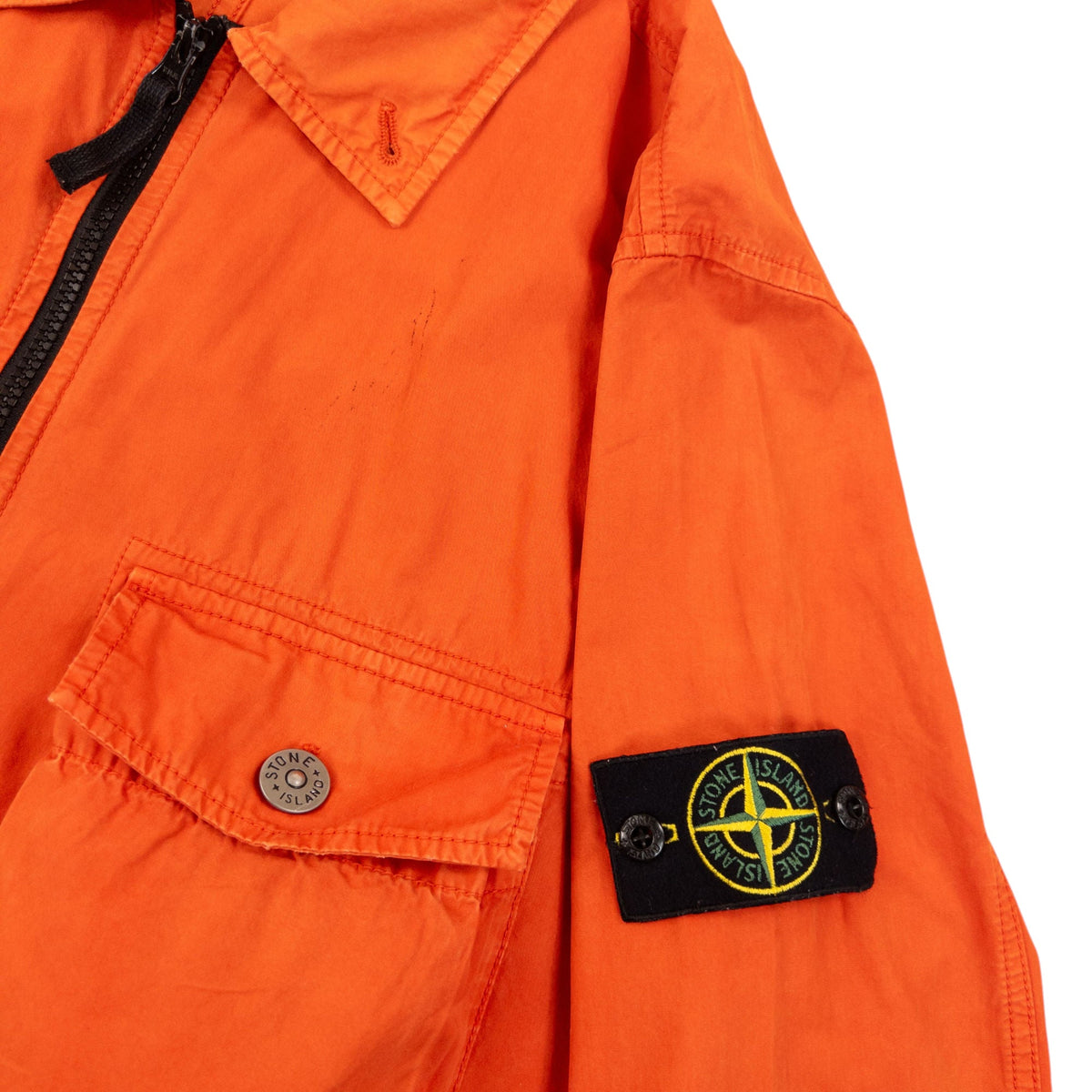 Stone Island Zip Up Jacket Size M | Medium, Orange