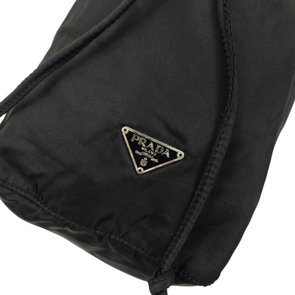 Vintage 90s Prada Drawstring Pouch Bag | O/S, Black