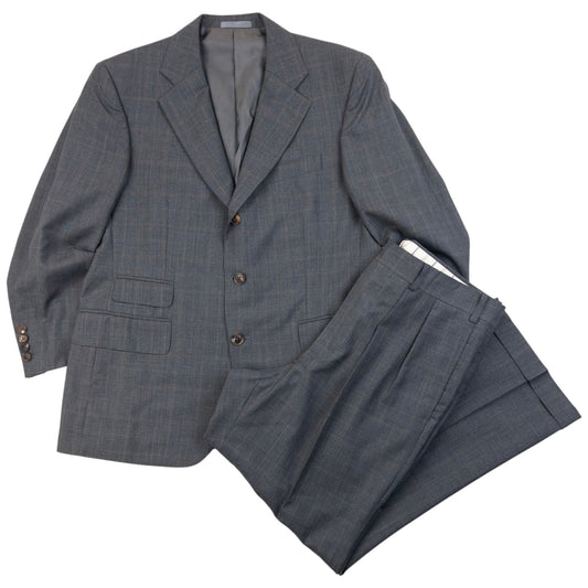 Vintage 2000s Burberry Checkered Jacket & Trousers Suit Set Size S | Small, Grey
