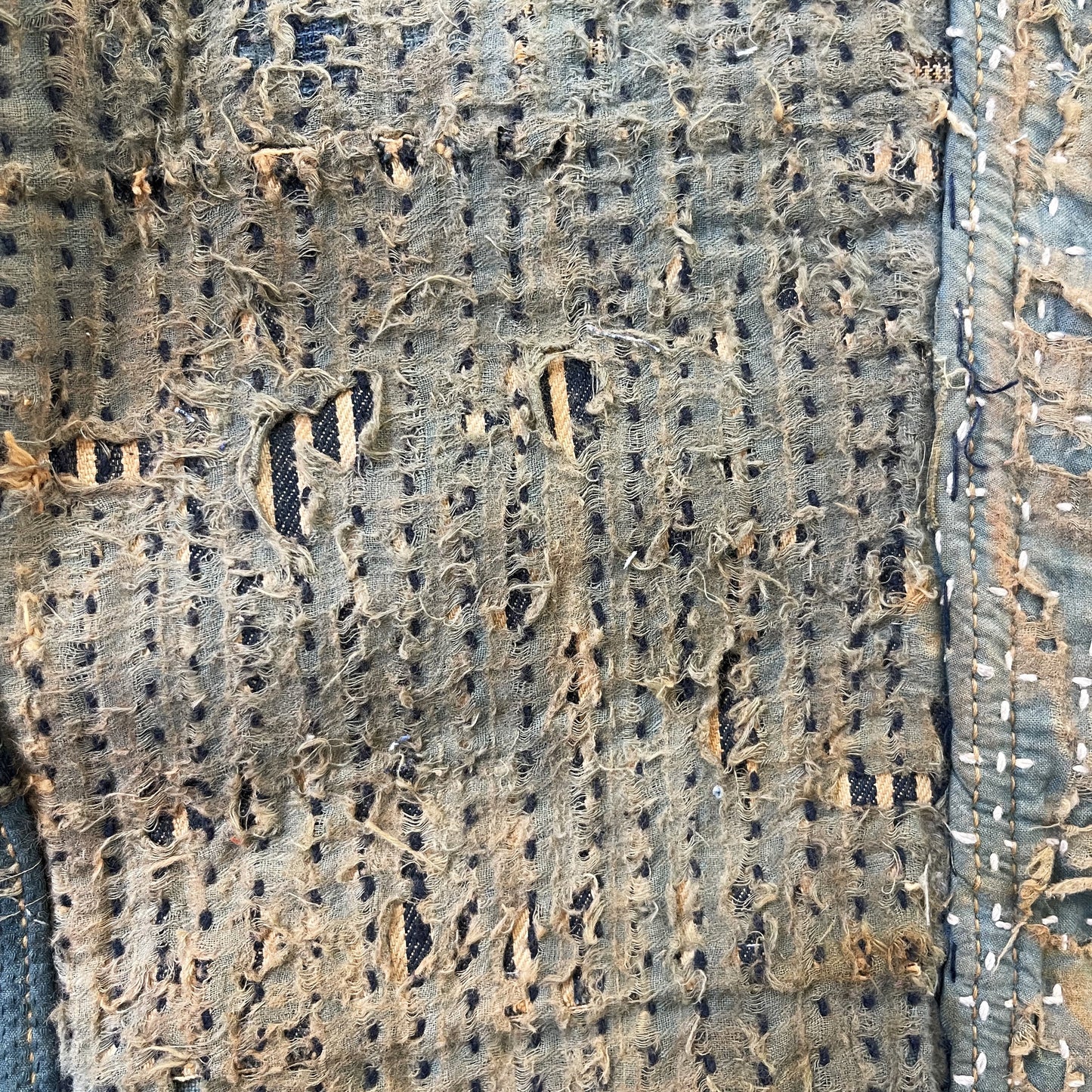 Boro Sashiko Distressed Denim Trucker Jacket - XL