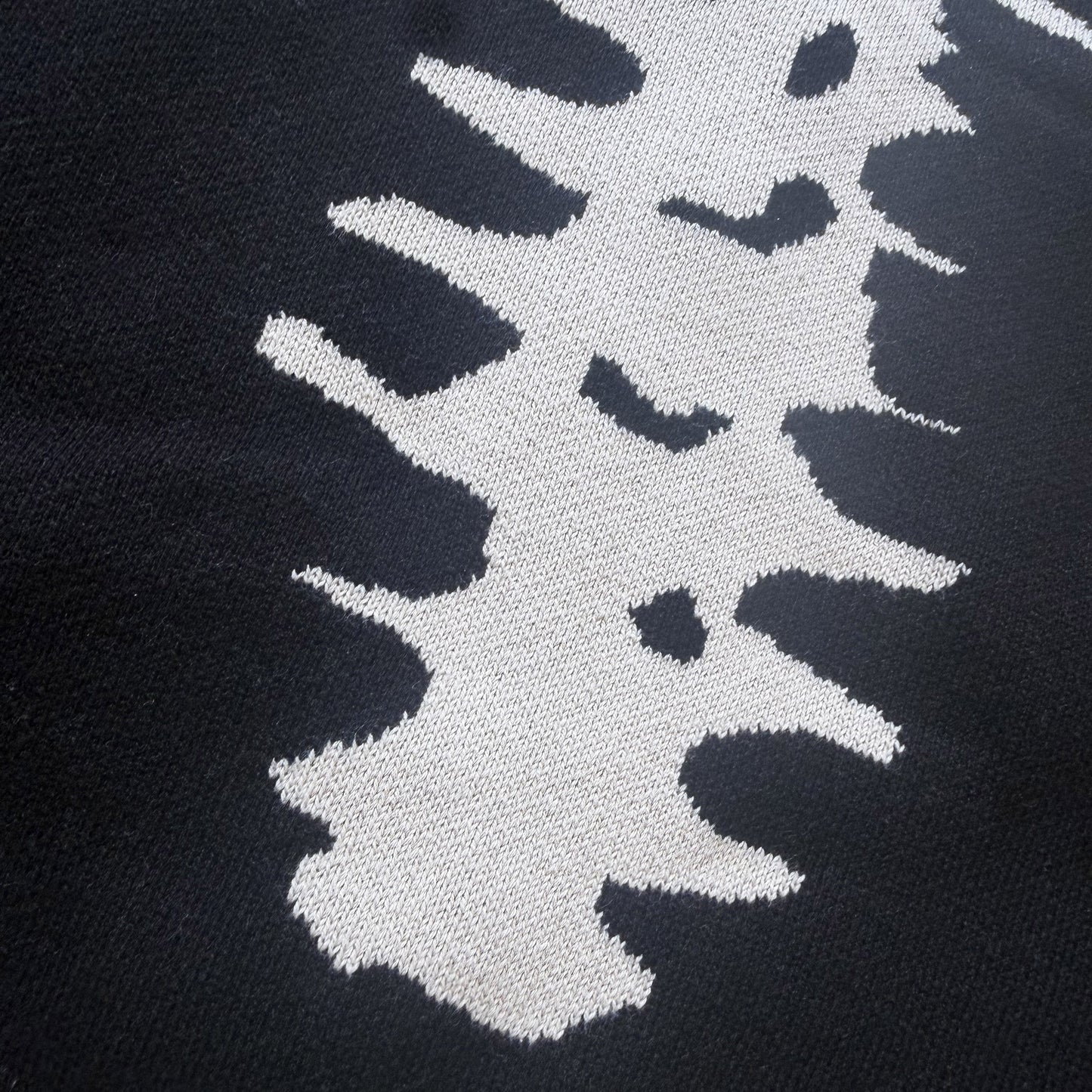 Vanson Leathers 14G Knitted Skeleton Hoodie - M | Medium, Black and White