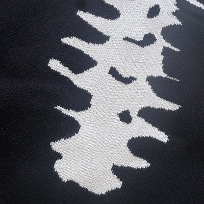 Vanson Leathers 14G Knitted Skeleton Hoodie - M | Medium, Black and White