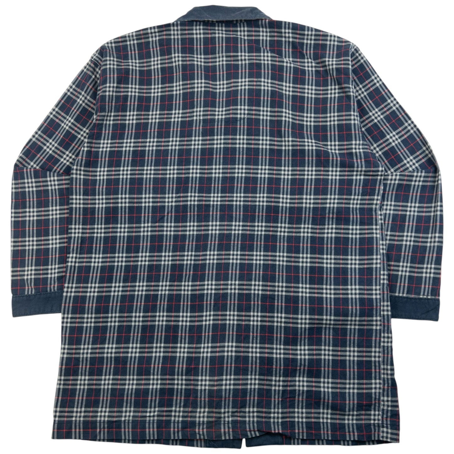Vintage 90s Burberry Nova Check Long Sleeve Button Up Pyjama Shirt SizeM | Medium, Navy