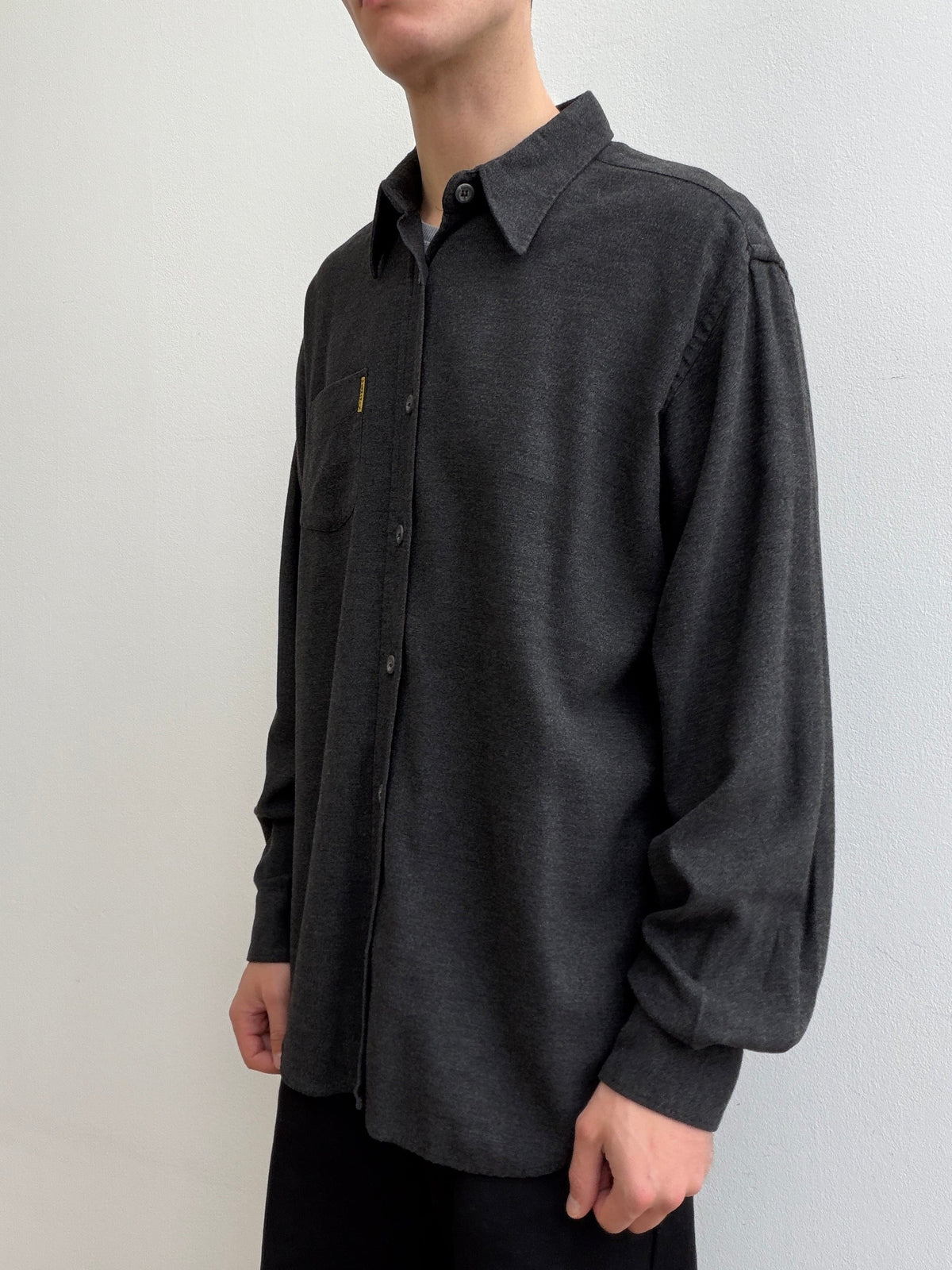 Armani Jeans 90s Drape Shirt | O/S, Charcoal