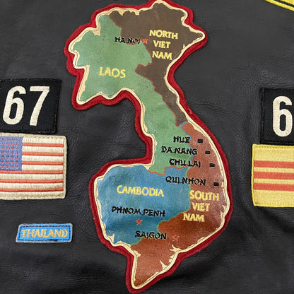 Avirex Cold War Leather Biker Motorcycle Jacket - S