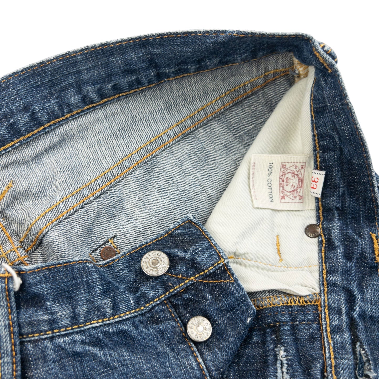 Vintage 2000s Evisu Embroidered Daicock Japanese Denim Jeans Size W32 | W32, Multicoloured