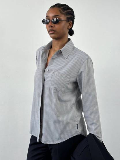 Armani Jeans 2000s Stripe Logo Shirt - M