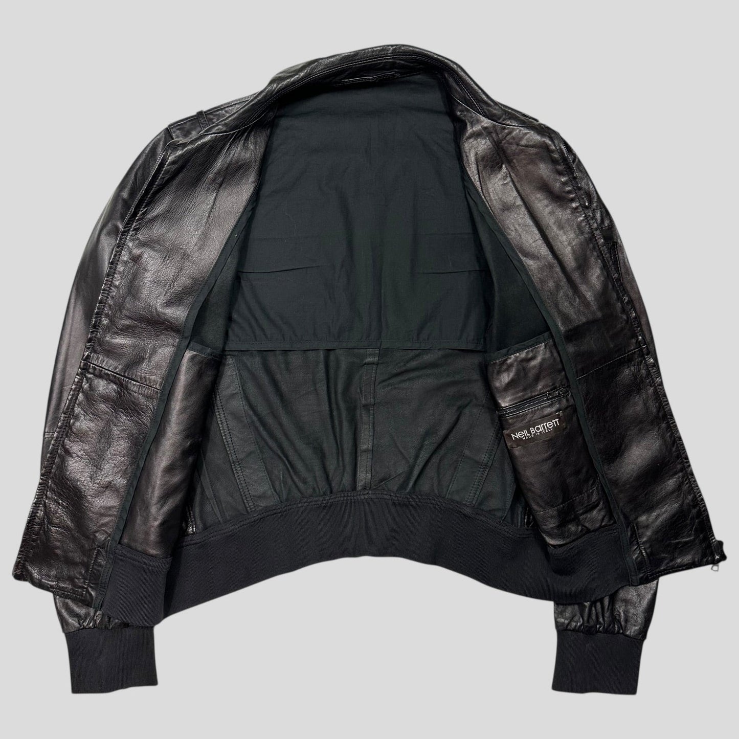 Neil Barrett 00’s Multi Zip Detailed Leather Flight Jacket - M | Default Title, Multicoloured
