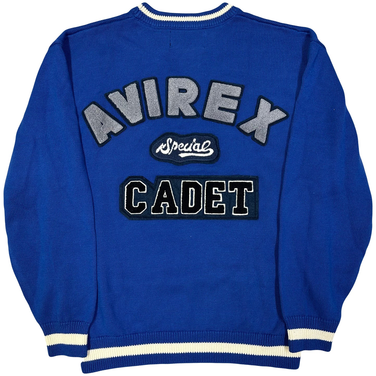 Avirex Cadet Knitted Sweatshirt In Blue ( M )