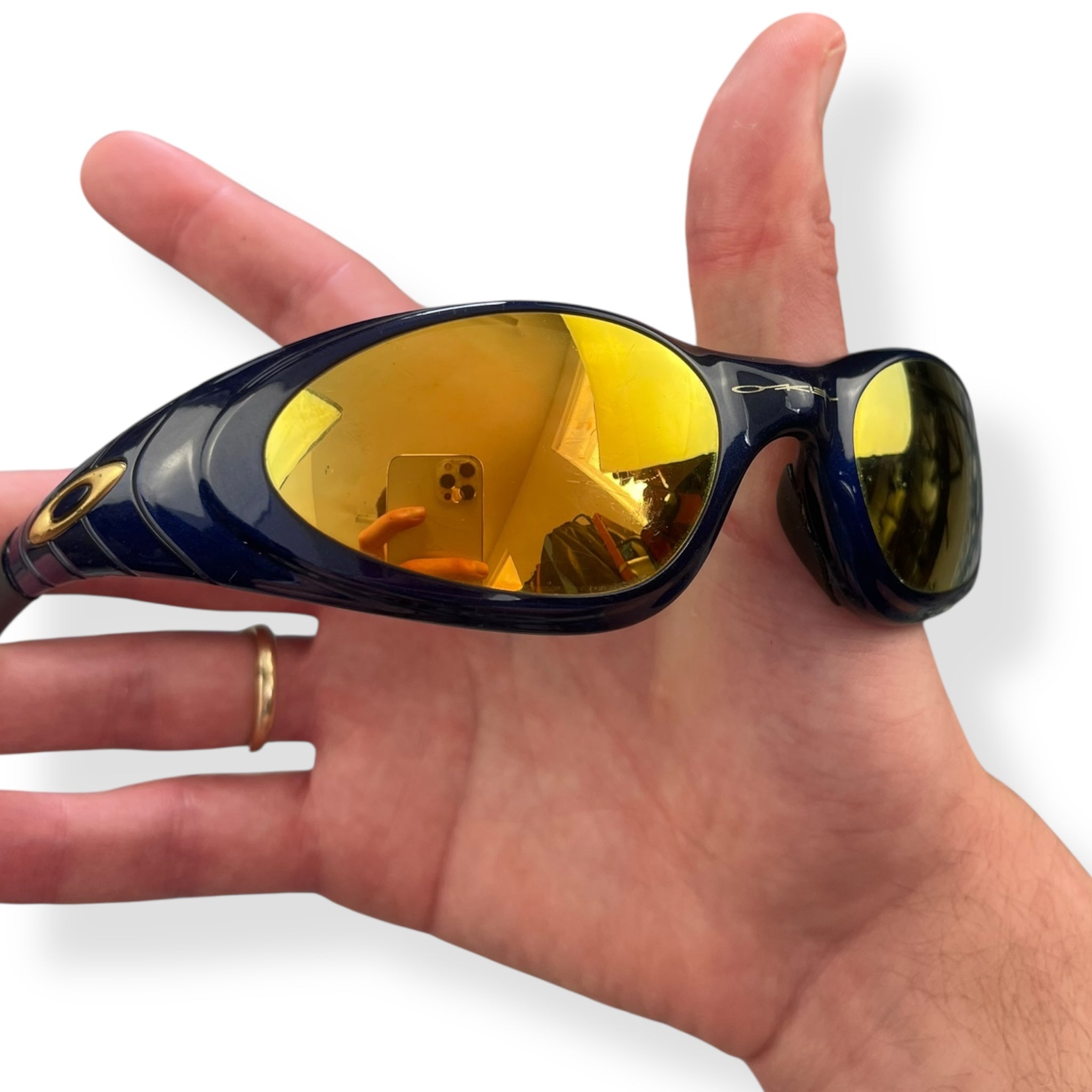 Vintage Oakley Eye Jacket 2.0 Midnight/24k Gold Iridium Sunglasses