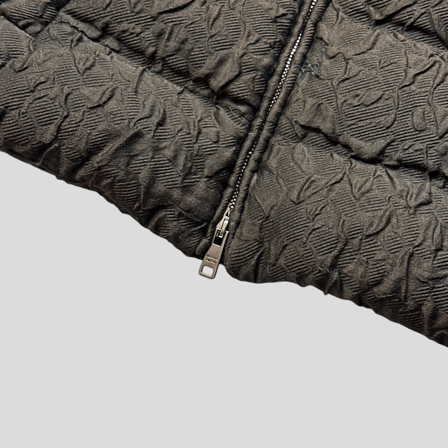Prada 2014 Extreme Fur Hooded Silk & Wool Textured Puffer Jacket - IT44 (S) | Default Title, Blue