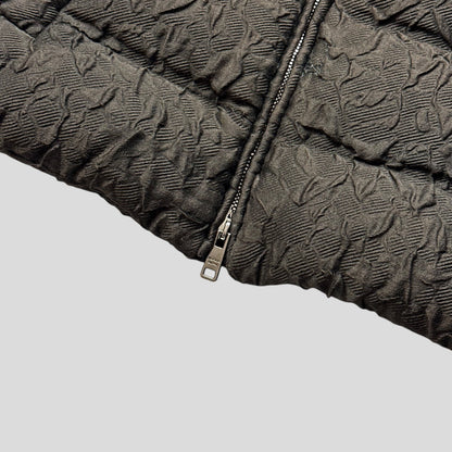 Prada 2014 Extreme Fur Hooded Silk & Wool Textured Puffer Jacket - IT44 (S) | Default Title, Blue