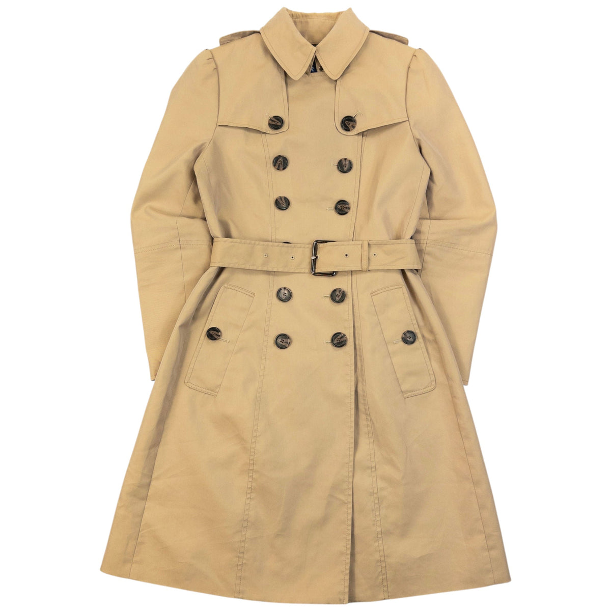 Vintage 2000s Burberry Blue Label Nova Check Lined Trench Jacket Womens Size XS | XS, Beige