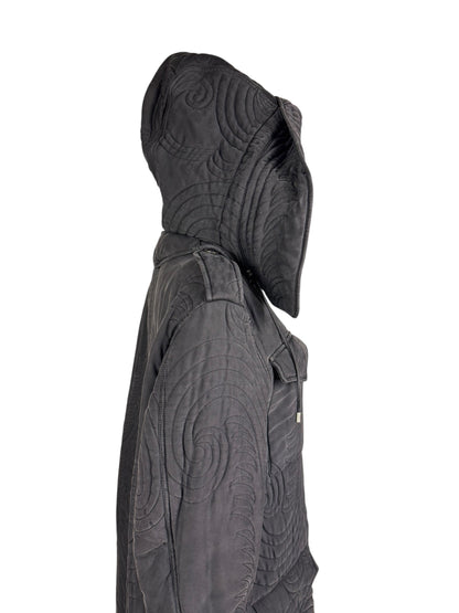 Alexander McQueen c.F/W 2007 silk parka coat | Grey, Multicoloured