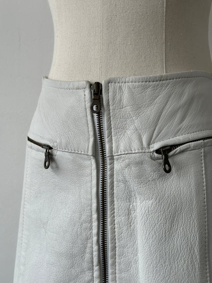 Italian Vintage 1990s Leather Mini Skirt - W26