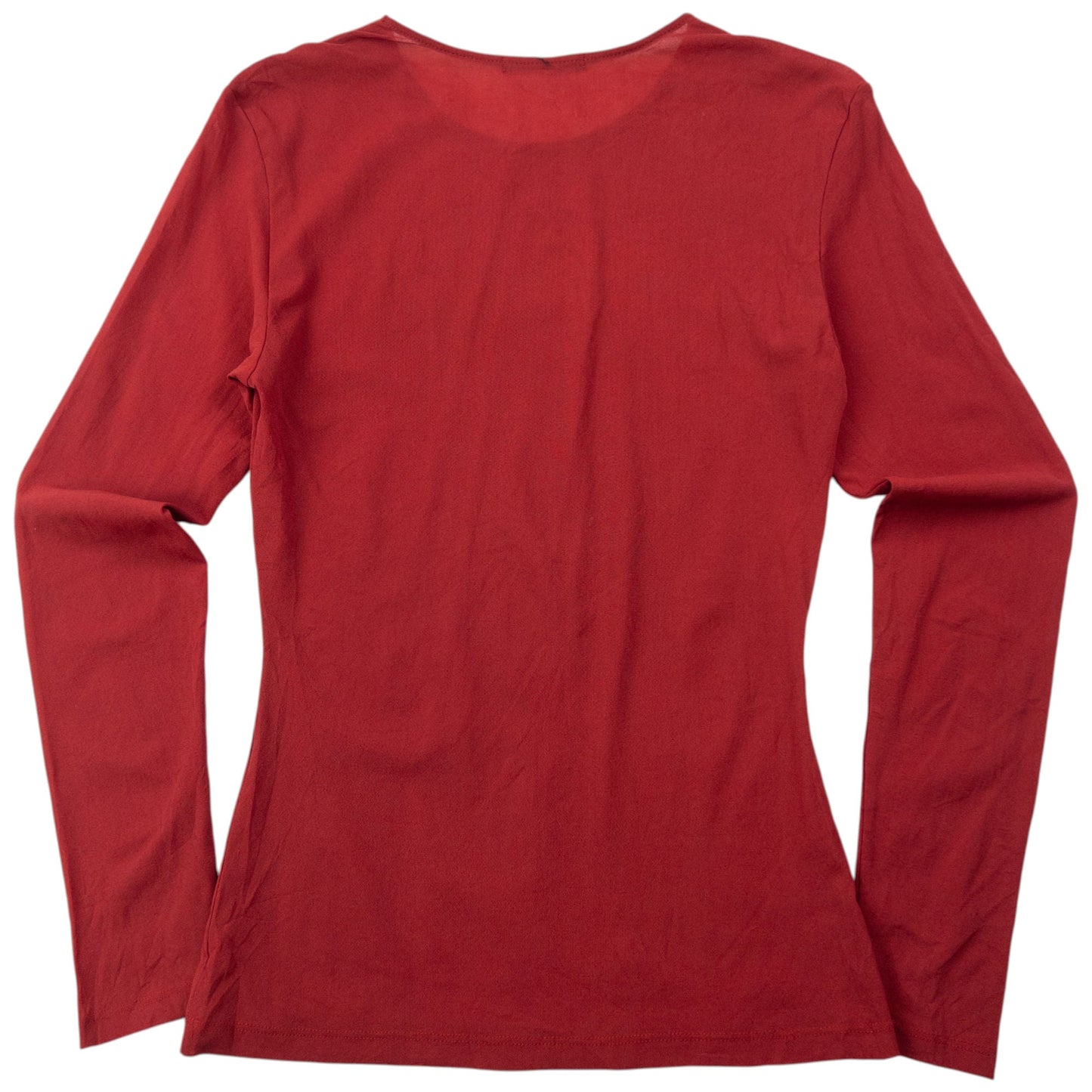 Vintage 2000s Issey Miyake Long Sleeve Mesh T Shirt Womens Size S | Small, Red