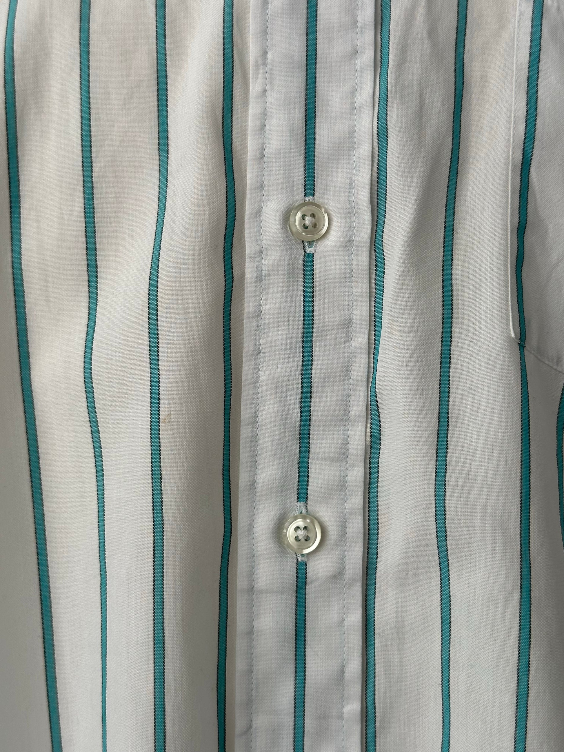 Christian Dior 1990s Cotton Striped Logo Shirt - L