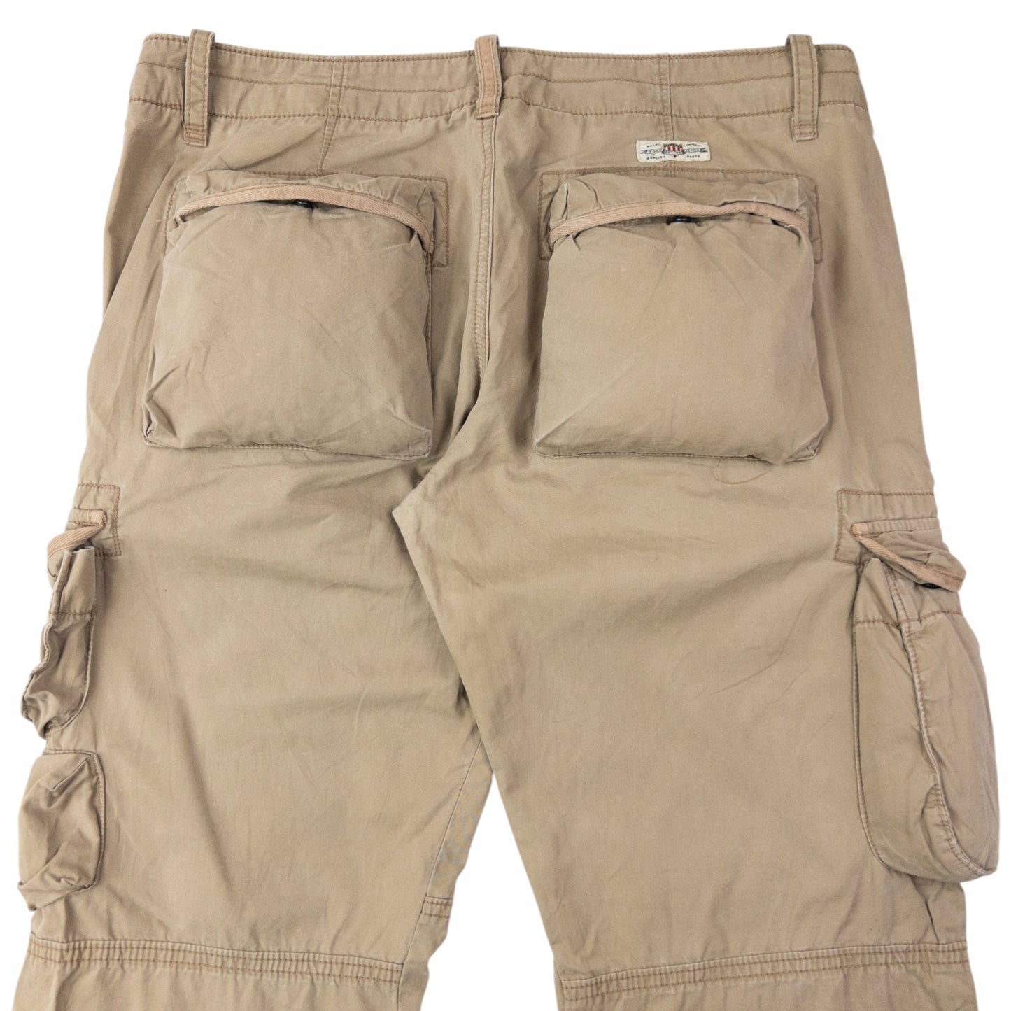 Vintage 2000s Ralph Lauren Polo Jeans Cargo Trousers Size W34 | W34, Beige
