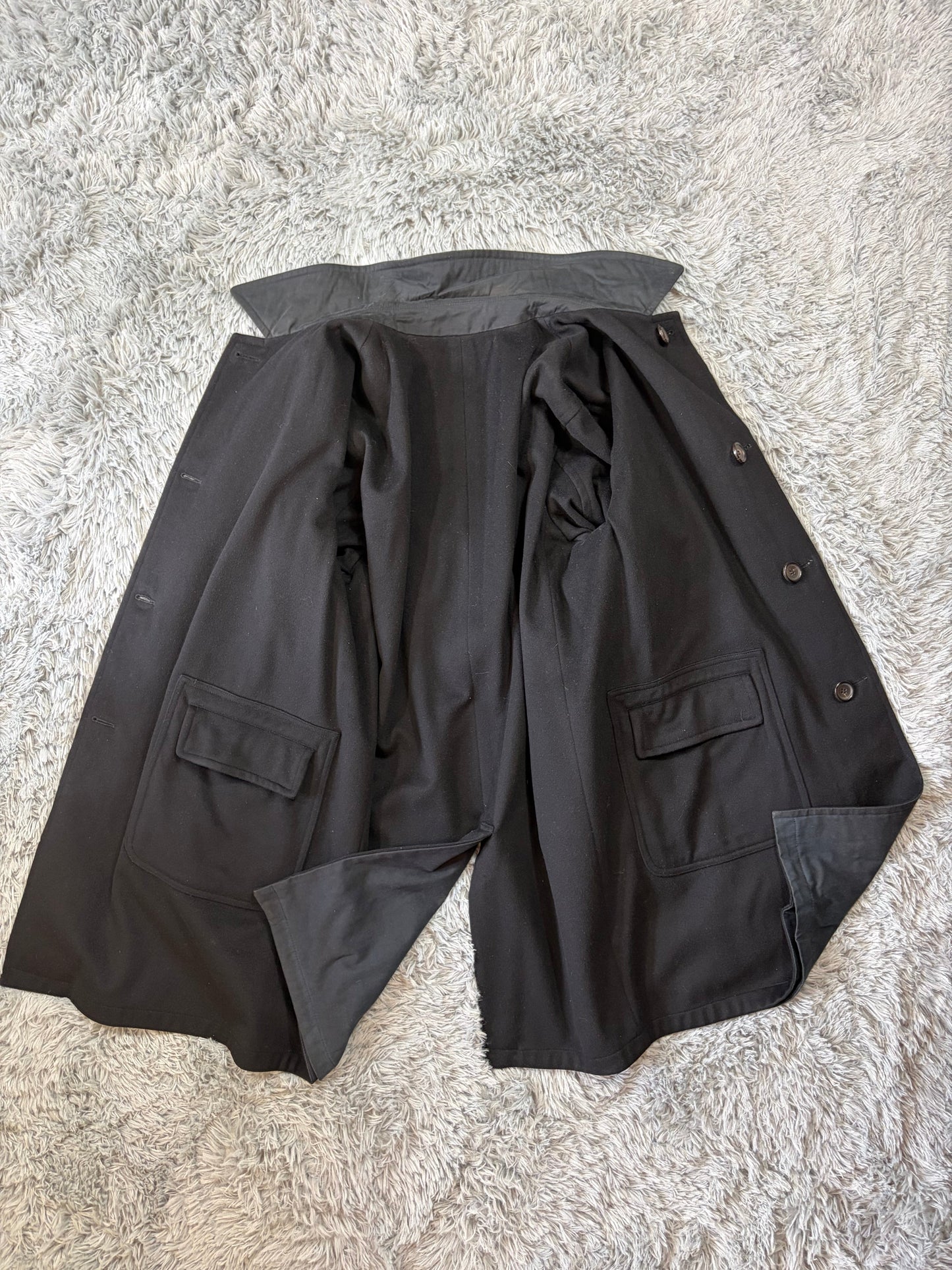 Gucci by Tom Ford 1999 Reversible Wool & Cotton Car Coat - L | O/S, Black