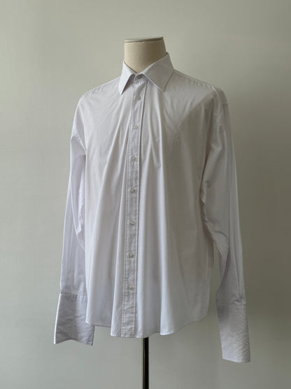 Yves Saint Laurent Pour Homme 1990s Cotton Logo Dress Shirt - XL