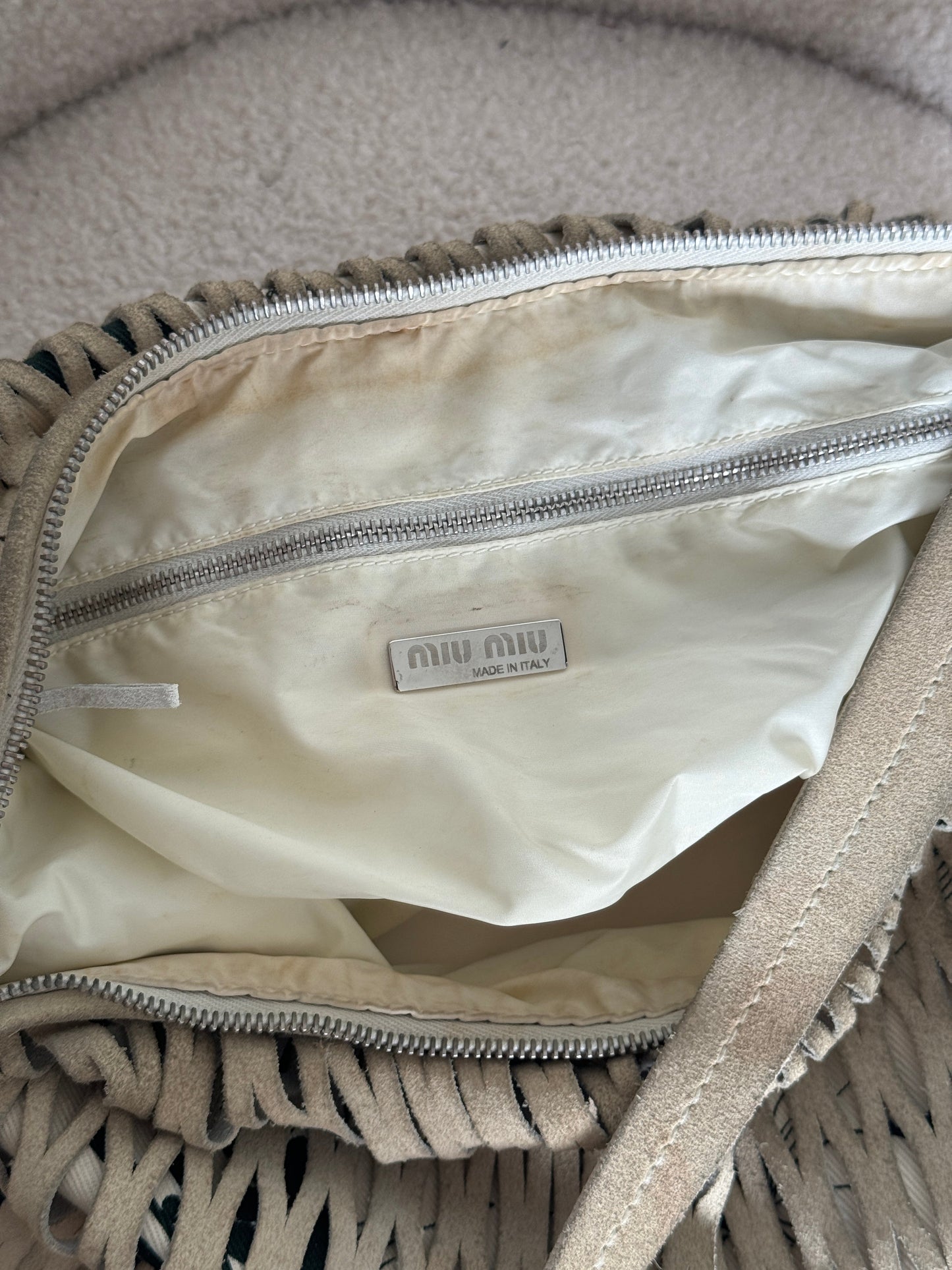 90s Miu Miu Suede Lattice Hobo Bag | O/S, Multicoloured