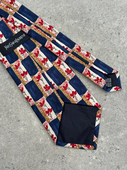 Yves Saint Laurent 1990s Pure Silk Logo Tie