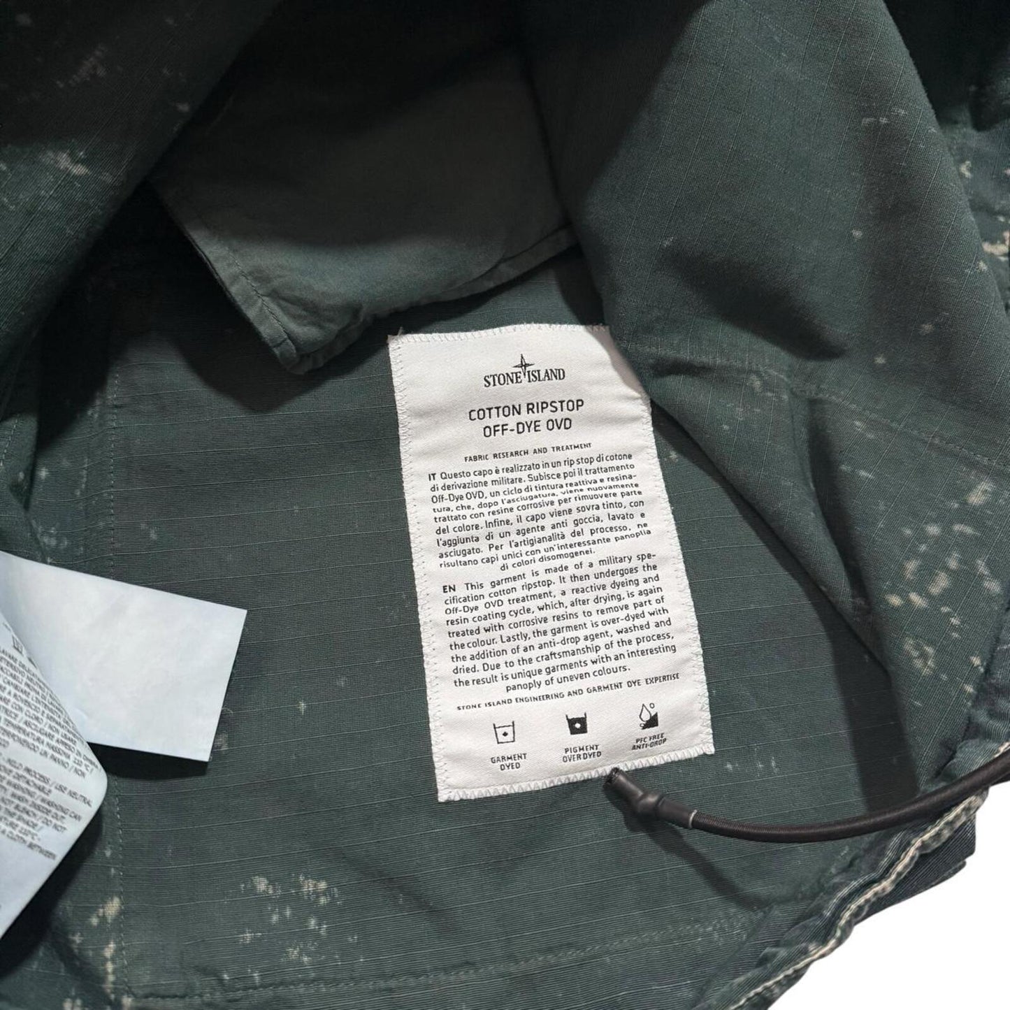 Stone Island Tye dye OVD Ripstop Smock Jacket | Large, Green