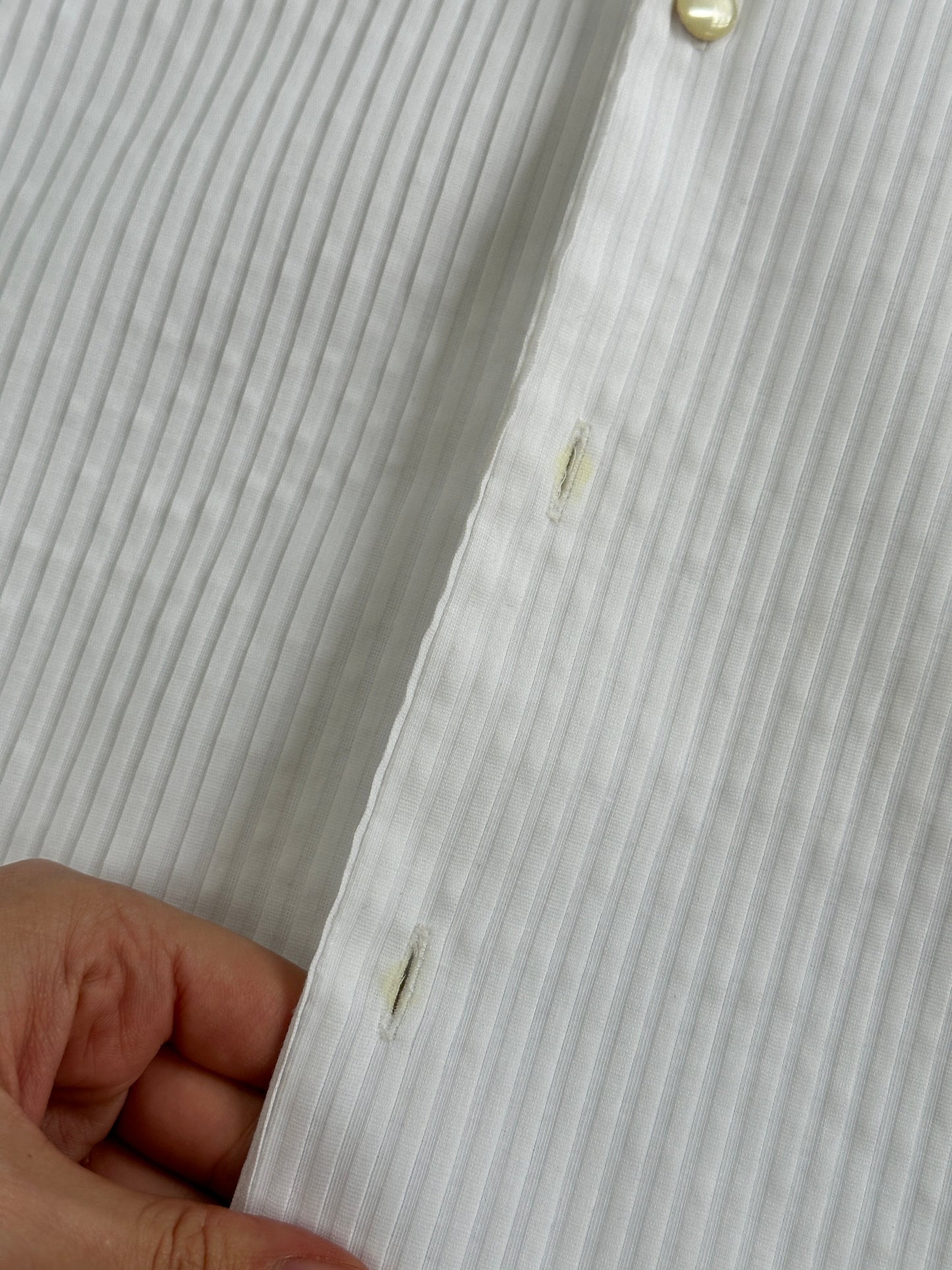 Italian Vintage Wing Collar Tuxedo Dress Shirt - L