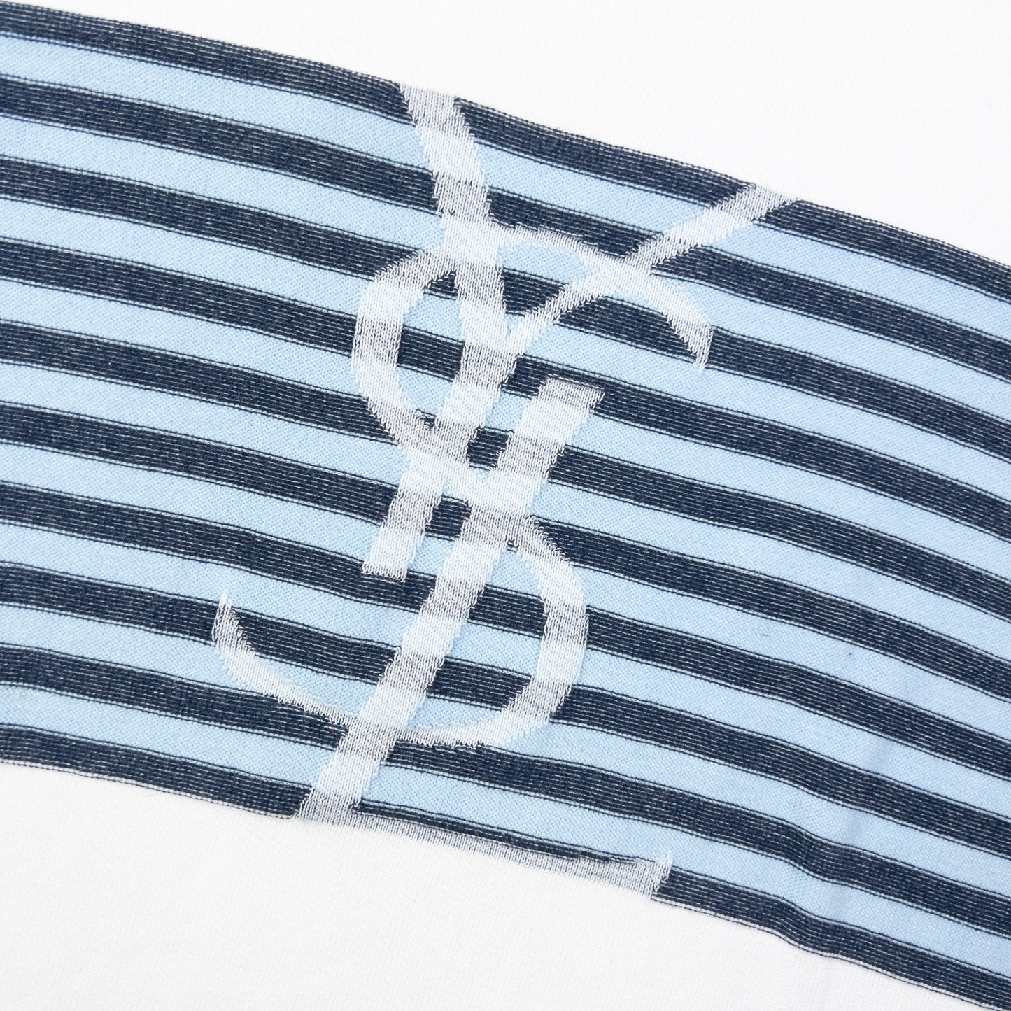 Vintage 2000s YSL Yves Saint Laurent Striped Jumper Size M | Medium, Blue