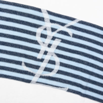 Vintage 2000s YSL Yves Saint Laurent Striped Jumper Size M | Medium, Blue