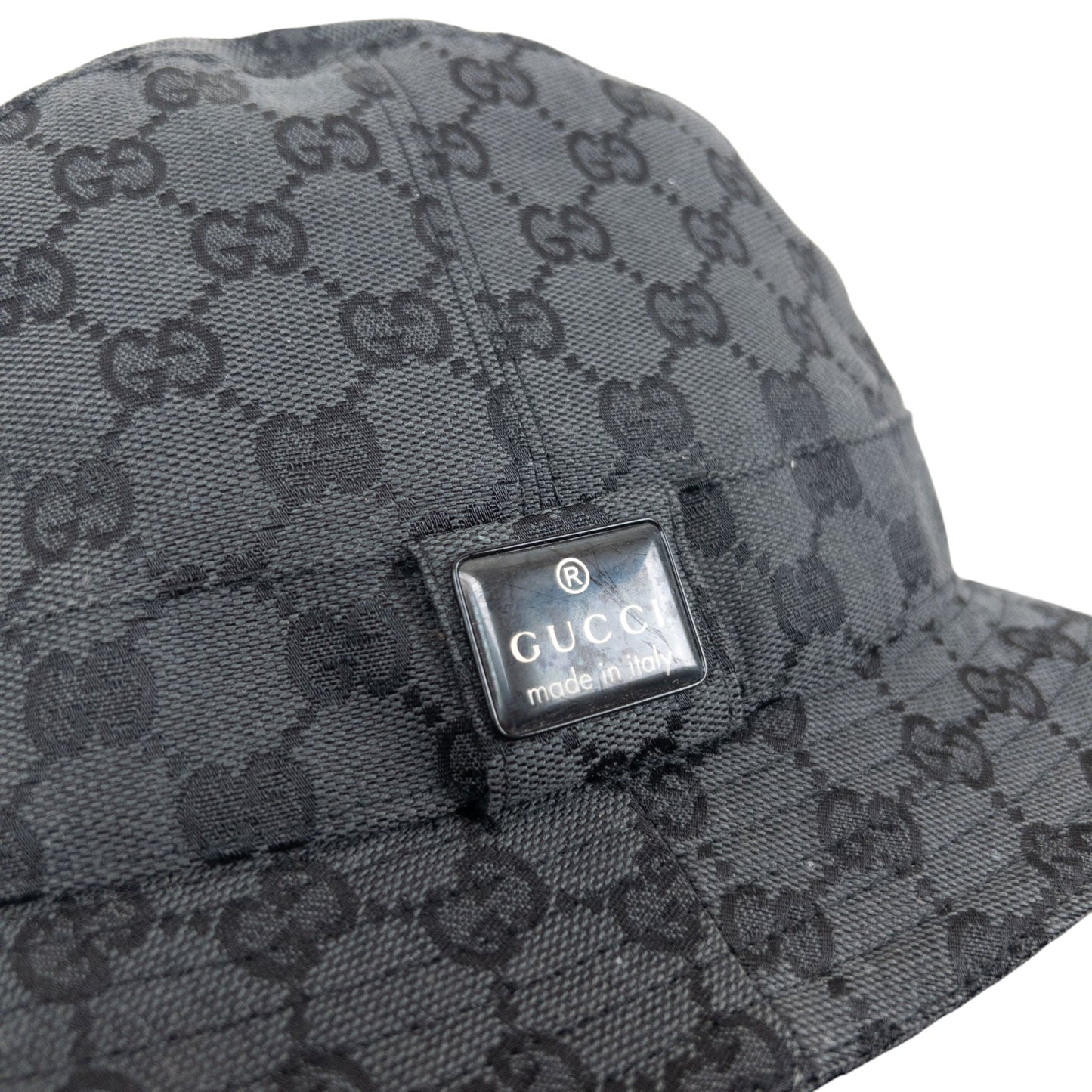 Vintage 2000s Gucci Monogram Bucket Hat Size L | O/S, Grey