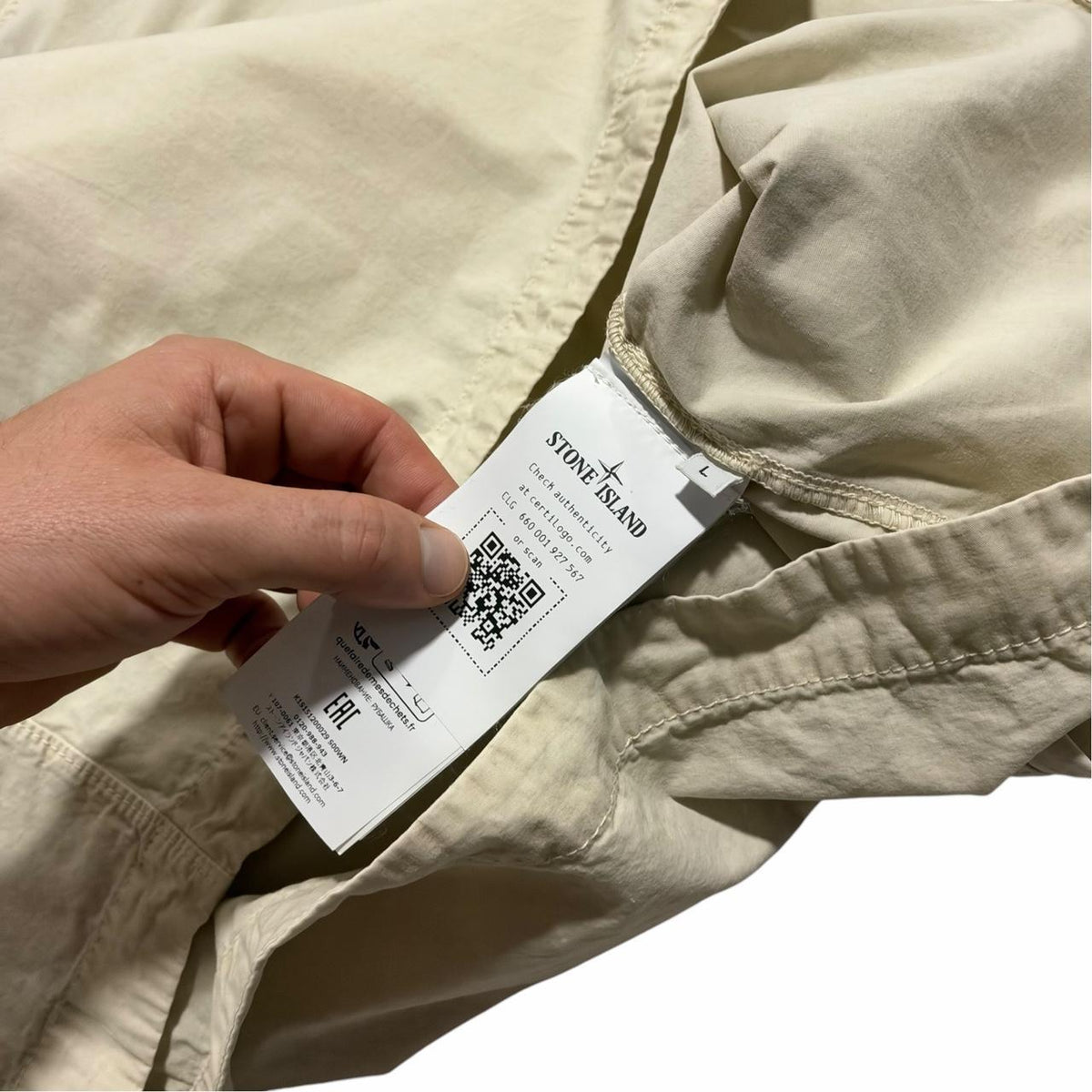 Stone Island Button Up Shirt | Large, Beige