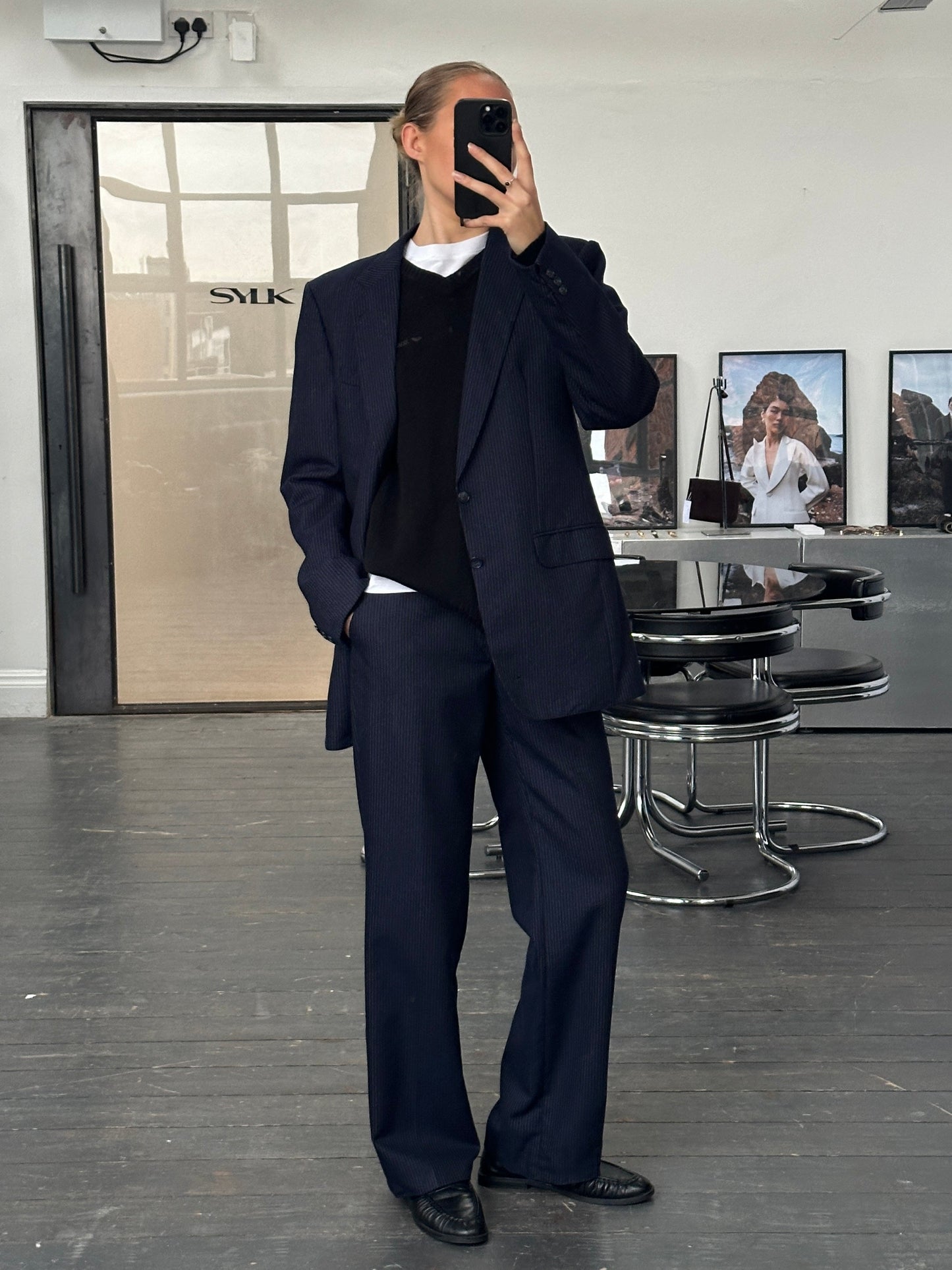 Vintage 1990s Pinstripe Pure Wool Suit - 40R/W28