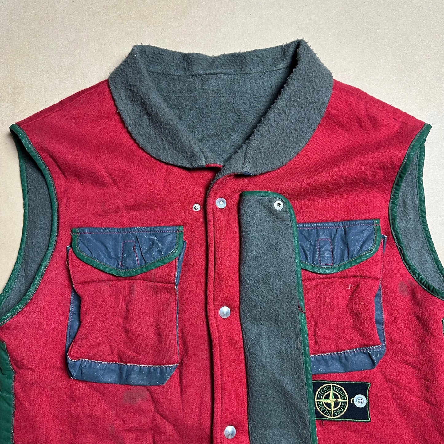 A/W 1983 American Red Fleece Cotton / Tela Stella Double Cargo Pocket Gilet