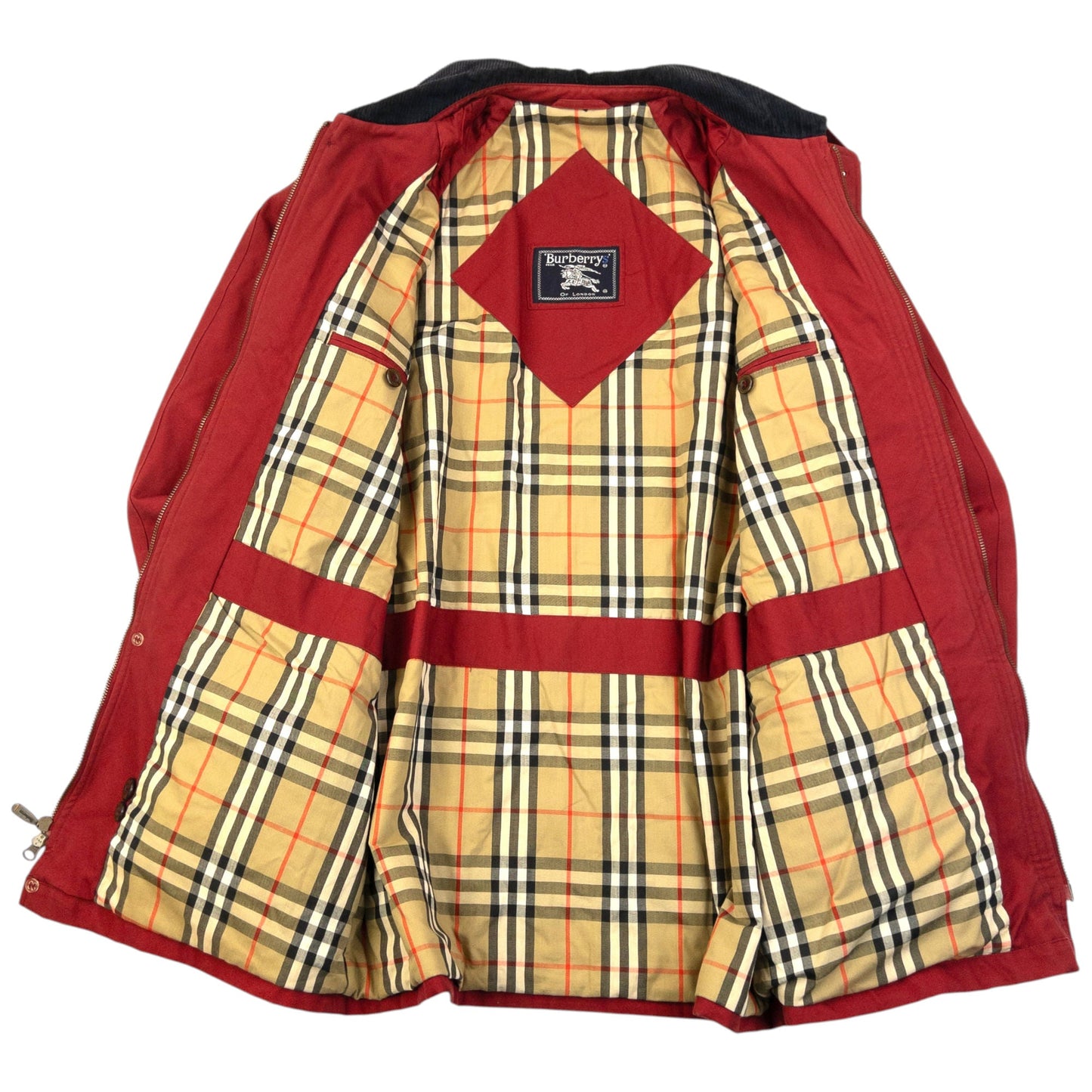Vintage 90s Burberry Nova Check Lined Jacket Size XL | XL, Red