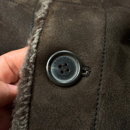 Prada Milano AW03 Shearling Sheepskin Leather Full Length Coat - M | Default Title, Brown