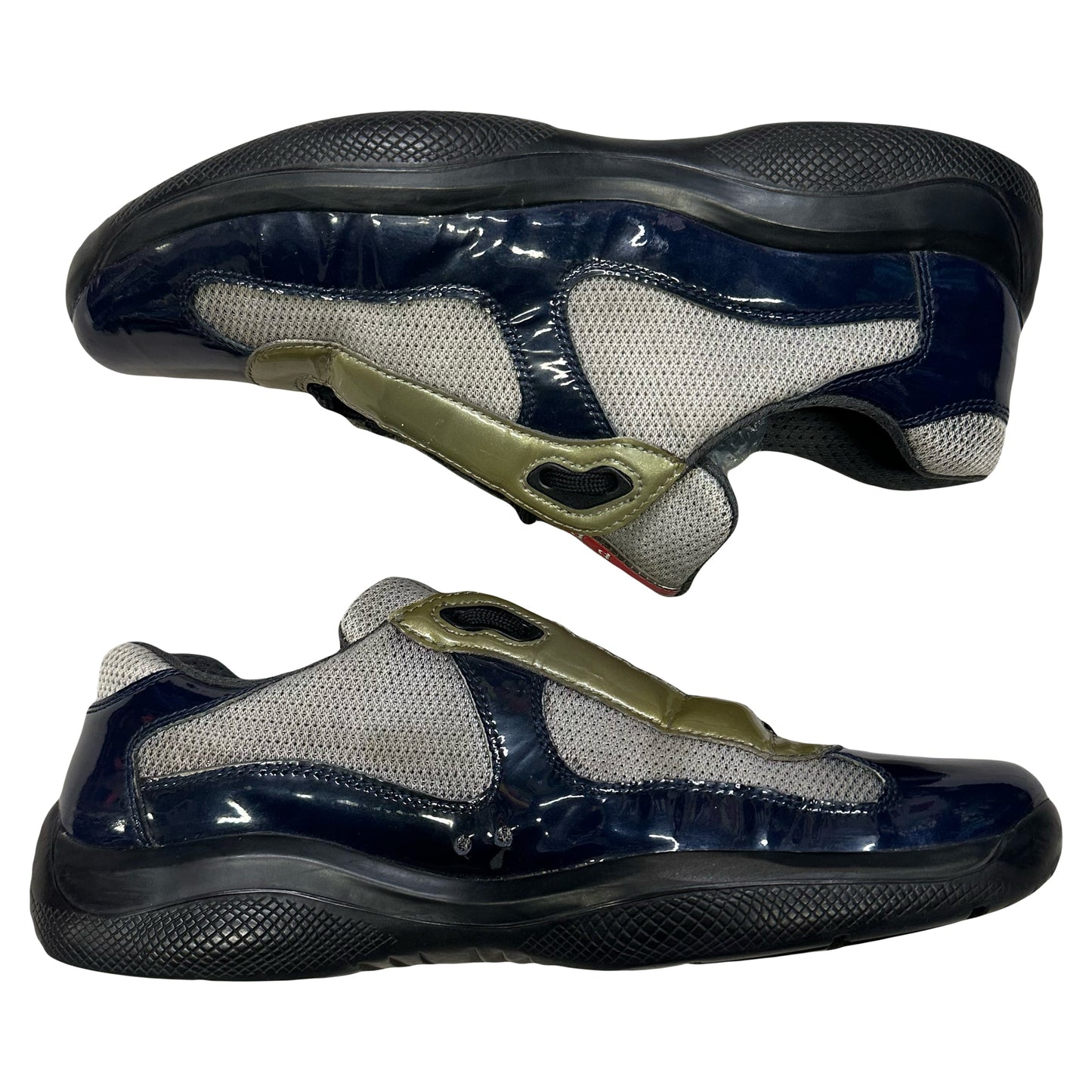 Prada America’s Cup Sneakers In Navy & Olive (7UK/8US) | UK 7, Navy